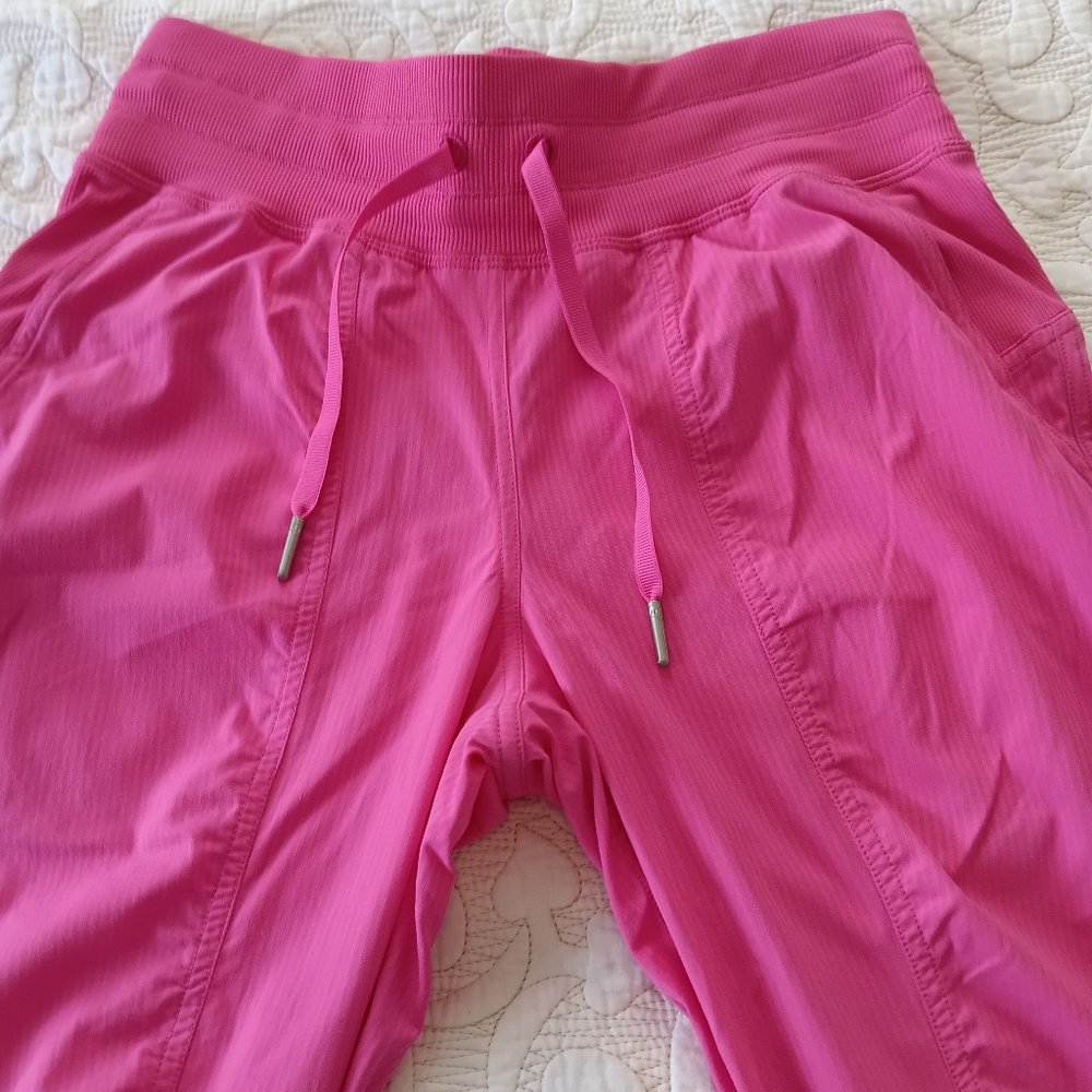 Pink Lululemon Nylon Jogger Women Sz 4 Preppy Barbie Gym Casual Core 27x29